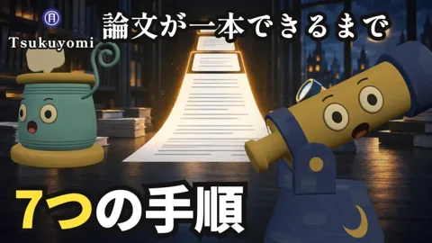 YouTube の動画「論文が一本できるまでの 7 つの手順」のサムネイル